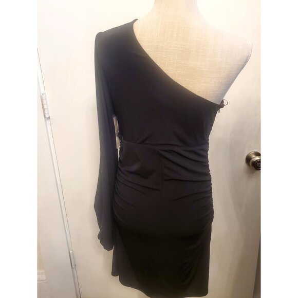 One-Shoulder Embellished Black Dress Size 8 By Laundry By Design - Elegant - Picture 4 of 9